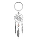 Wind Chimes Pink Green Feather Dream Catcher Keychain Buckle Pendant Keyring