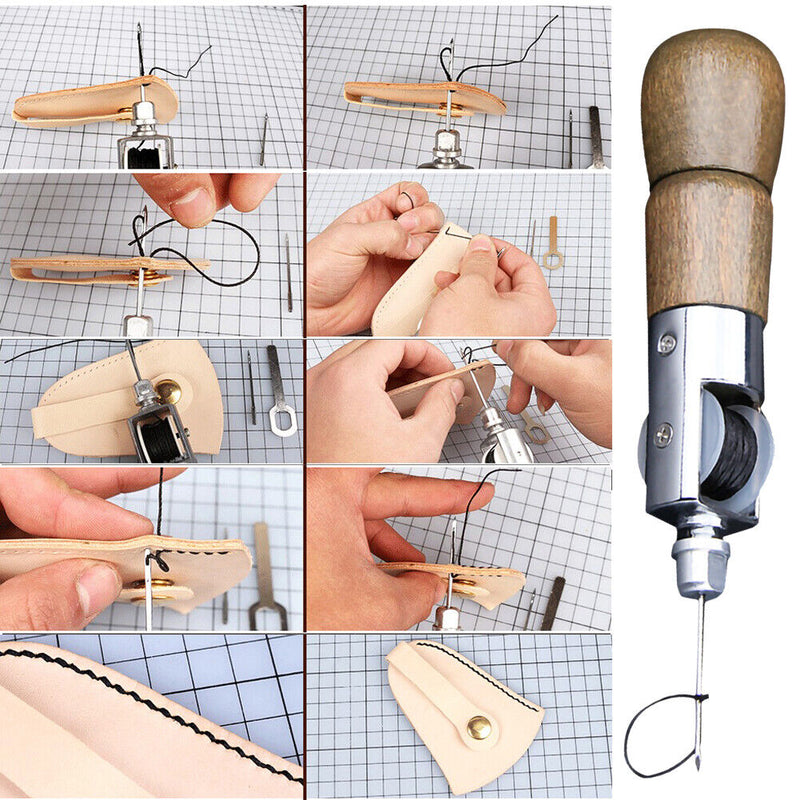 Wax Thread Needles Stitcher Leather Carving Sewing Craft Manual Sewing Leat