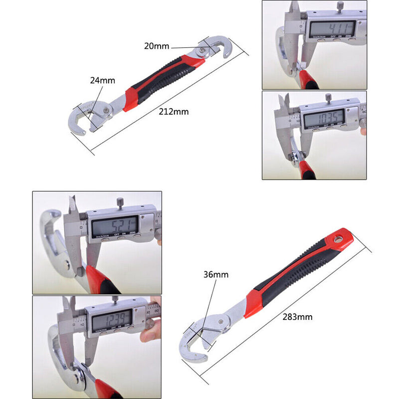 2Pcs Multi-function Universal Quick Snap'N Grip Adjustable Wrench Spanner