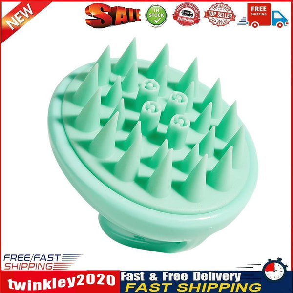 Silicone Head Body Massage Brush Hair Washing Clean Comb Hair Care (Green) Newly