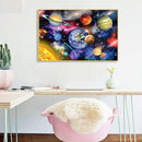 Nine Planets DIY Painting By Numbers Kit Oil Art on Canvas Wall Picture
