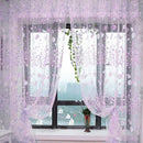 4pcs 200x100CM Floral Printed Tulle Voile Window Curtain ?Purple ?