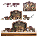 Wooden Jesus Puzzle Statue Kids Educational DIY Nativity Jigsaw Puzzle Gifts