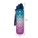 1L Sports Water Bottle with Marker Large Capacity Fitness Drink Cups (C) Newly