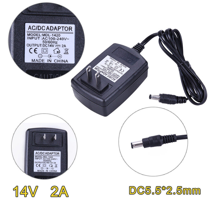 DC14V 2A Adapter AC to DC Converter Power Supply Adapter 5.5*2.5 mm