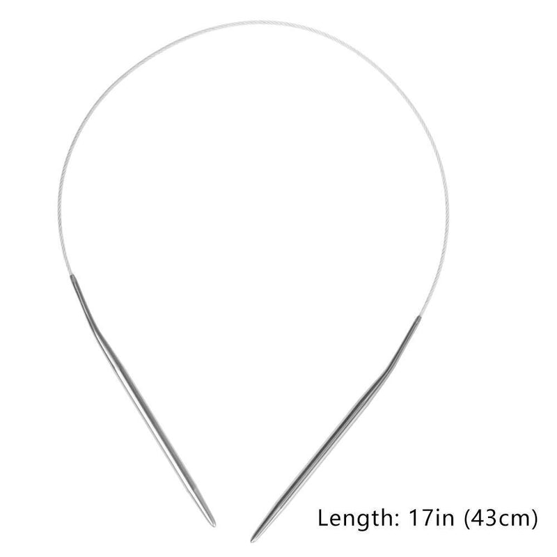 Stainless Steel Circular Knitting Needles Crochet Pins Needlework (Size 8) Newly