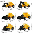 6 Pcs Digger Tractor Baby Toys Shower Birthday Cake Toppers Party C9L1 D1I0