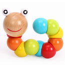 Kids Jigsaw Puzzle Educational Wooden Toys Flexible Fingers Twisting Colorful Worm Toys