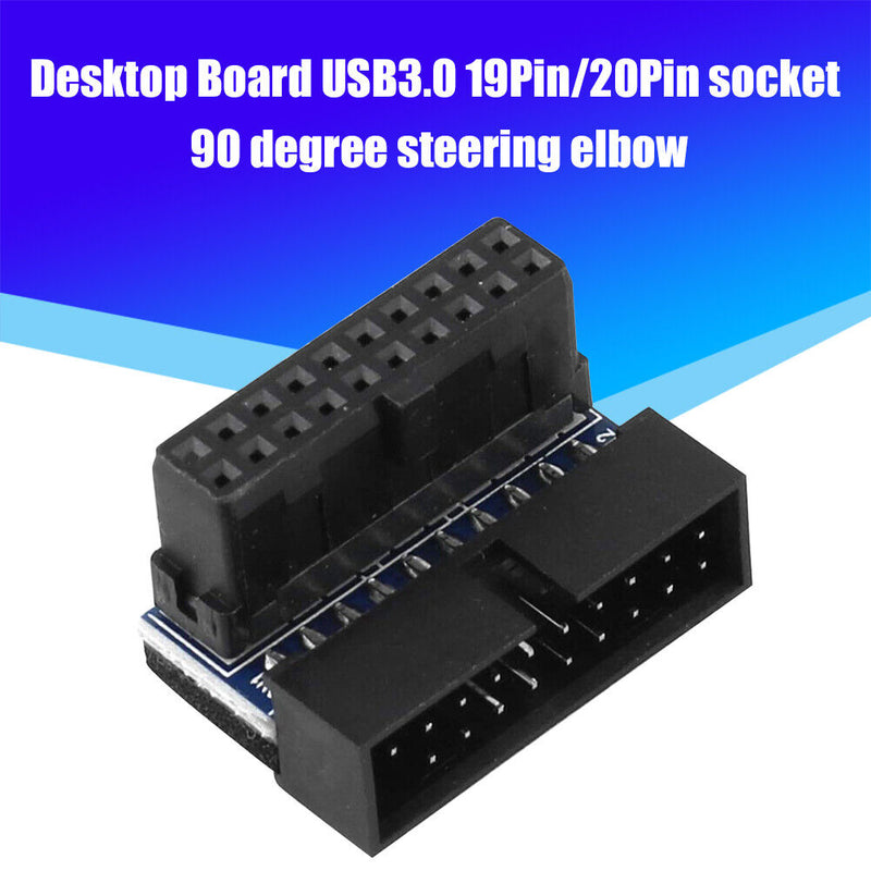 USB 3.0 20 Pin Male to Female Extension Adapter for Motherboard (Up Angled)