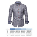 Men Fashion Casual Long Sleeved Shirts Lapel Male Plaid Business Tops Clothes