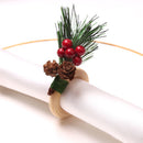 Wooden Napkin Ring Handicraft Pine Cones Napkin Holder Christmas Napkin Rings
