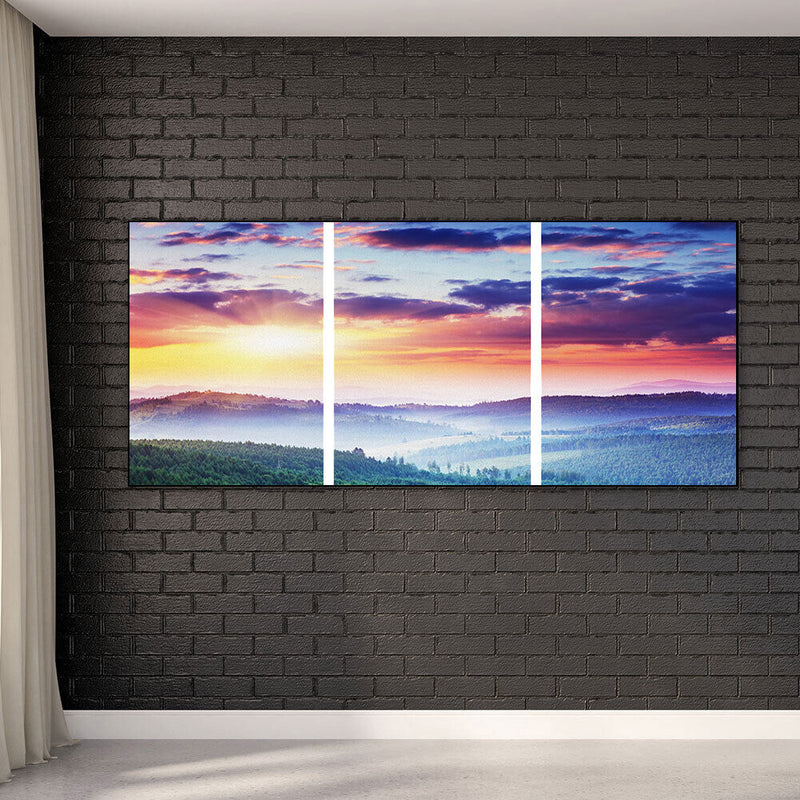 3 Panels Sunrise Oil Paint By Numbers Kits Canvas Wall DIY Gift for Adults Child
