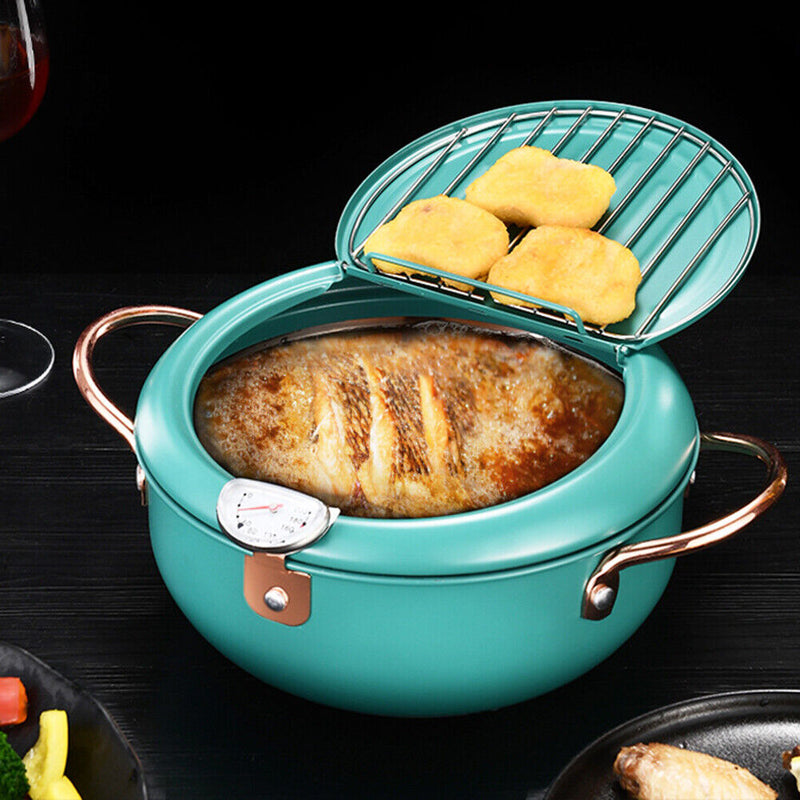 Tempura Fryer Pan Temperature Control Fried Cooking Pot Tools Kitchen Utens