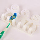 5 Slot Plastic Cute Smiling Cartoon Sucker Toothbrush Holder Suction Hooks Newly