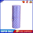 PU Leather Star Printing Makeup Brush Holder Portable Cosmetic Cup (Purple)