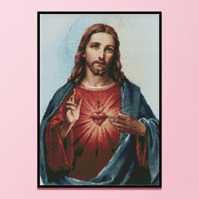 Holy Heart Jesus Full Cross Stitch 11CT Counted DIY Embroidery Cotton Thread Art