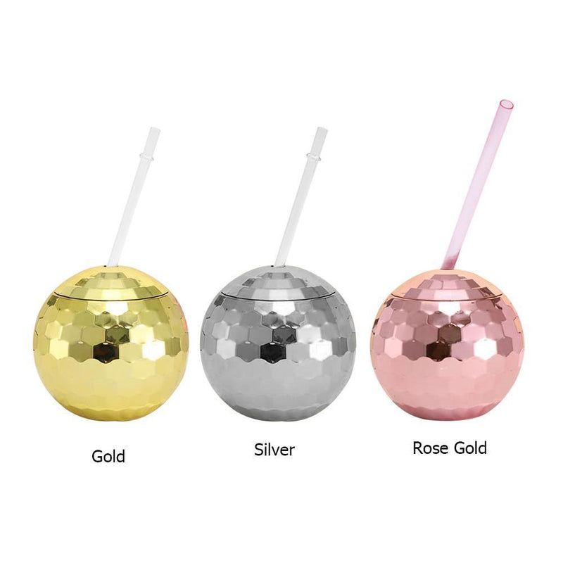 6pcs-600ml Disco Ball Cup Cocktail Nightclub Party Straw Wine Glass Mug