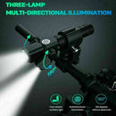 Rechargeable With Rack Bicycle Front Lamp LED Torch Rear Lights Bike Lights