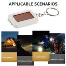 Portable Solar 3 LED Light Keychain Key Ring Outdoor Emergency Torch Flashlig