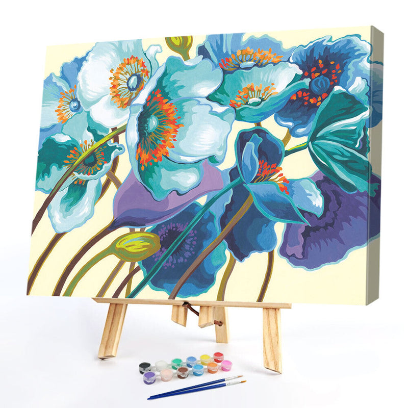 Flowers Oil Paint By Numbers Kits DIY Handpainted on Canvas Picture (B855)
