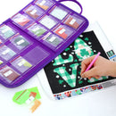 18 Pocket Diamond Painting Drill Storage Handbag DIY Mosaic Bags (Purple) Newly