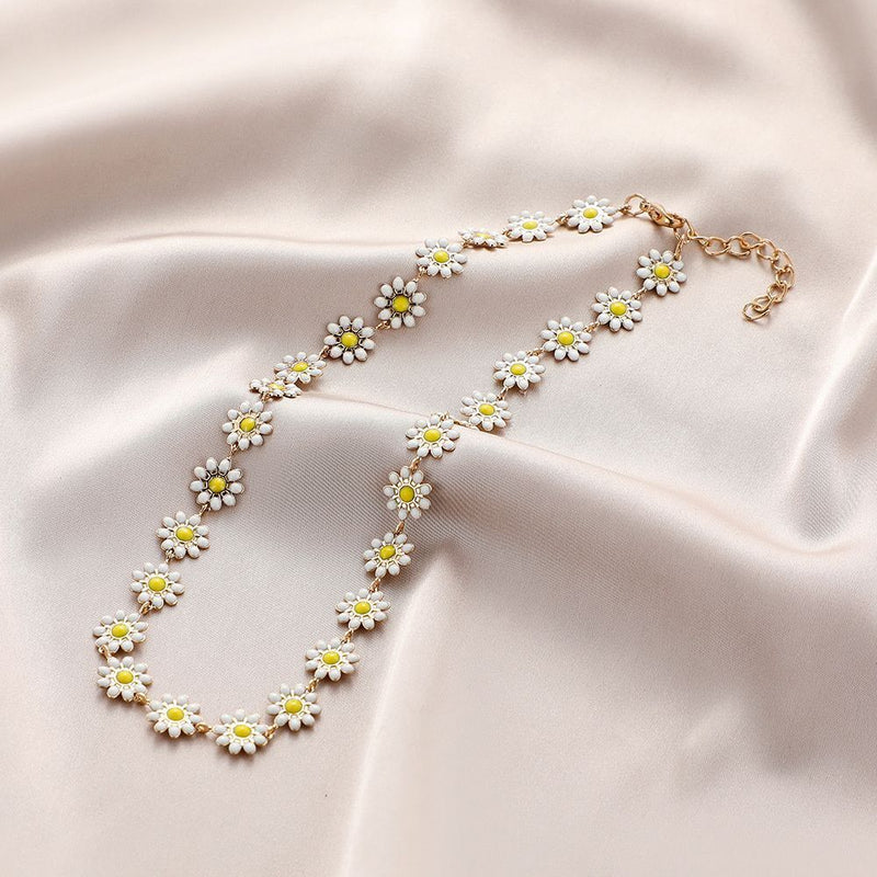 Wedding Party Family Jewelry Boho Choker Daisy Necklace Clavicle Necklace