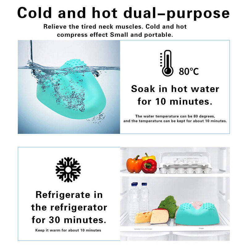 Blue Cervical Repair Pillow Neck Massage Traction Ergonomic Design Pillow Newly