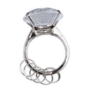 White Love Super Big Diamond Ring Keychain For Your Lover Romantic Gift