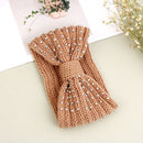 Turban  Winter Head Wrap Rhinestone Knit Headband  Bead Crochet Hair Band