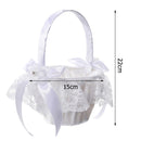 Flower Girls Basket Lace Bowknot Wedding Decoration Storage Container Supplies