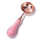 Sealing Stamp Wax Spoon Wood Handle Beads Furnace Stove Pot Craft (Pink) Newly