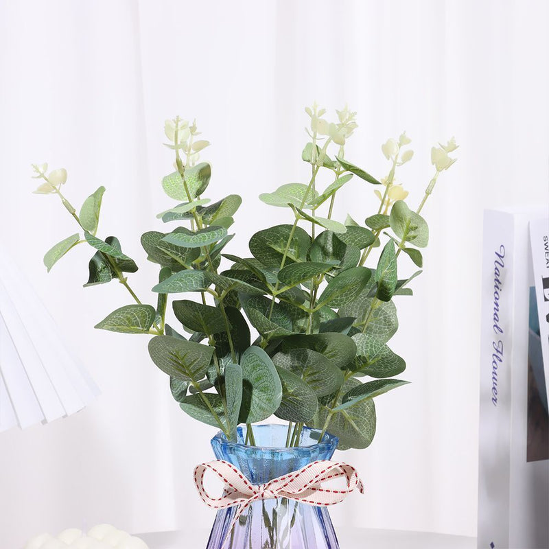 Eucalyptus Stems Floral Arrangement Lifelike Greenery Leaves Faux Plants
