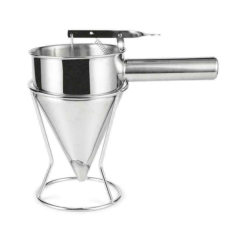 Steel Piston Funnel Pancake Batter Candy Tool Baking Cake Stand A8D2