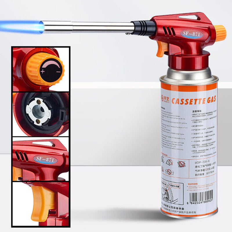 Portable Adjustable Gas Torch Lighter Stainless Heating Blower for BBQ