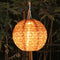 10 inch LED Round Solar Lantern Waterproof Hanging Decor (Red Flower B) Newly
