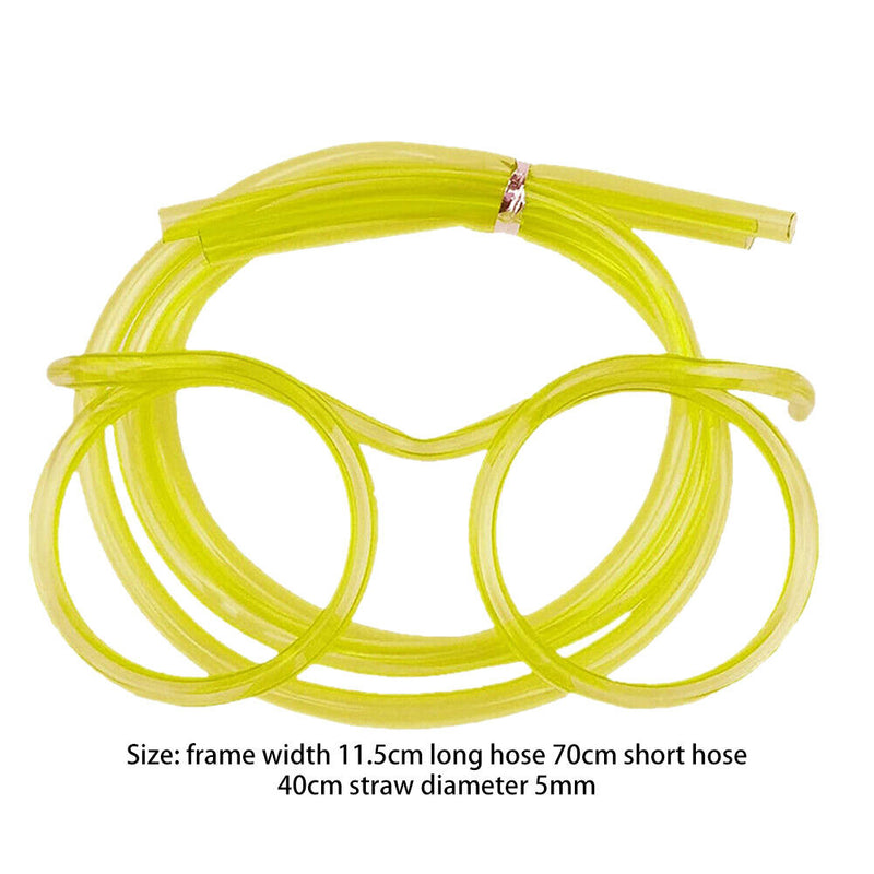 Novelty Eyeglasses Drinking Straw for Kids Birthday Party Supplies (Yellow)