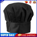 Adjustable Elastic Men Women Mushroom Cap Cooking Kitchen Chef Hats (Black)