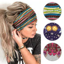 Broad Sided Hairpin Printing Boho Hairband Headgear Hip Hop Tiara Hair Hoop