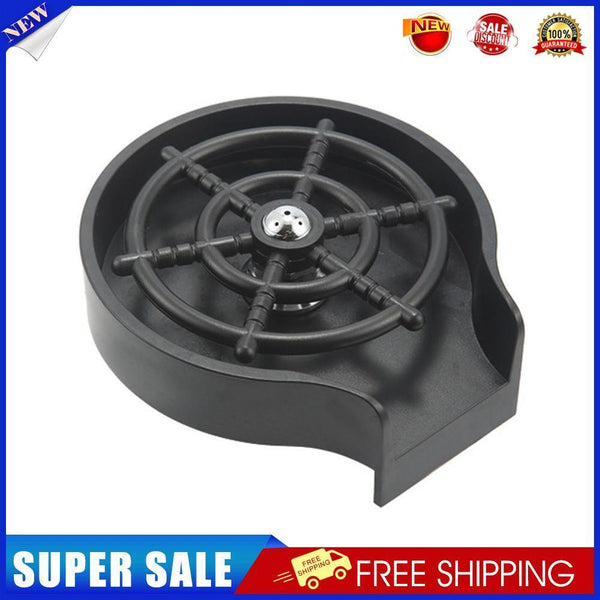 Faucet Glass Rinser Kitchen Sink Automatic Cup Washer Bar Cleaner (Black)
