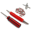 20pcs Tire Schrader Valve Core with Dual Single Head Remover+4-Way Valve Tool