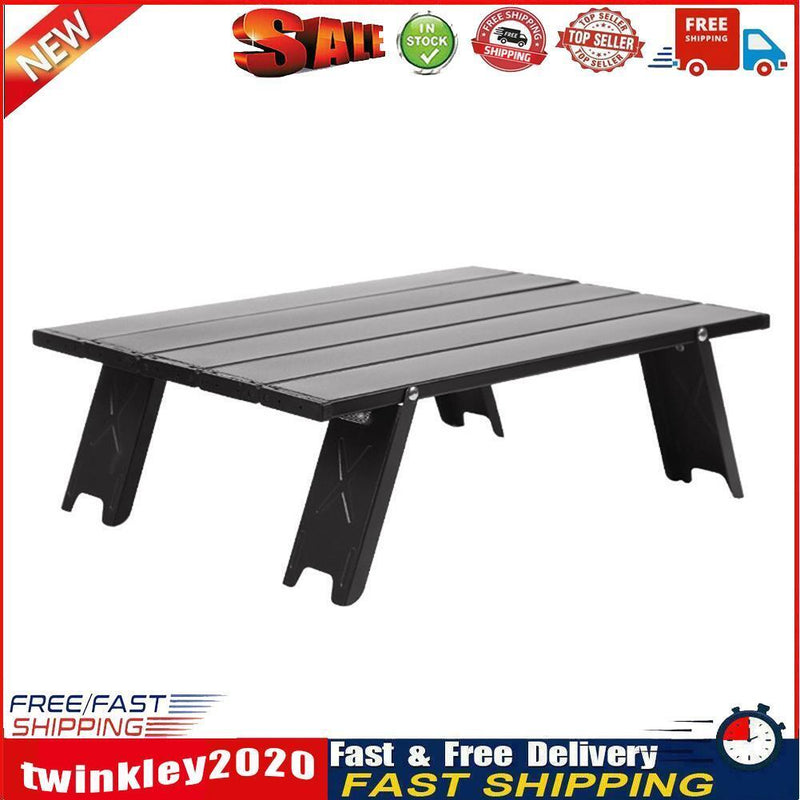 Aluminum Mini Folding Table Outdoor Barbecue Camping Portable Desk (Black) Newly