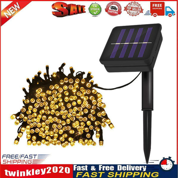 LED Fairy String Light IP65 Outdoor Solar Lamp Garden Decor (22m Warm) Newly