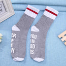 Funny Humor Words Printed Socks Cotton Casual Socks Unisex Socks (Gray)