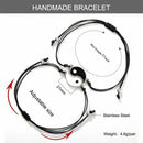 Adjustable Woven Rope Tai Chi Yin Yang Charm Alloy Pendant Couple Bracelet