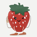 Cute Cartoon Strawberry Crossbody Bag Girl Kids PU Shoulder Small Money Pouch