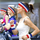 GOGO Sweatband Sets, 2 Wristbands & 1Headbands, 3 PCS July Set 4th of One H2H1