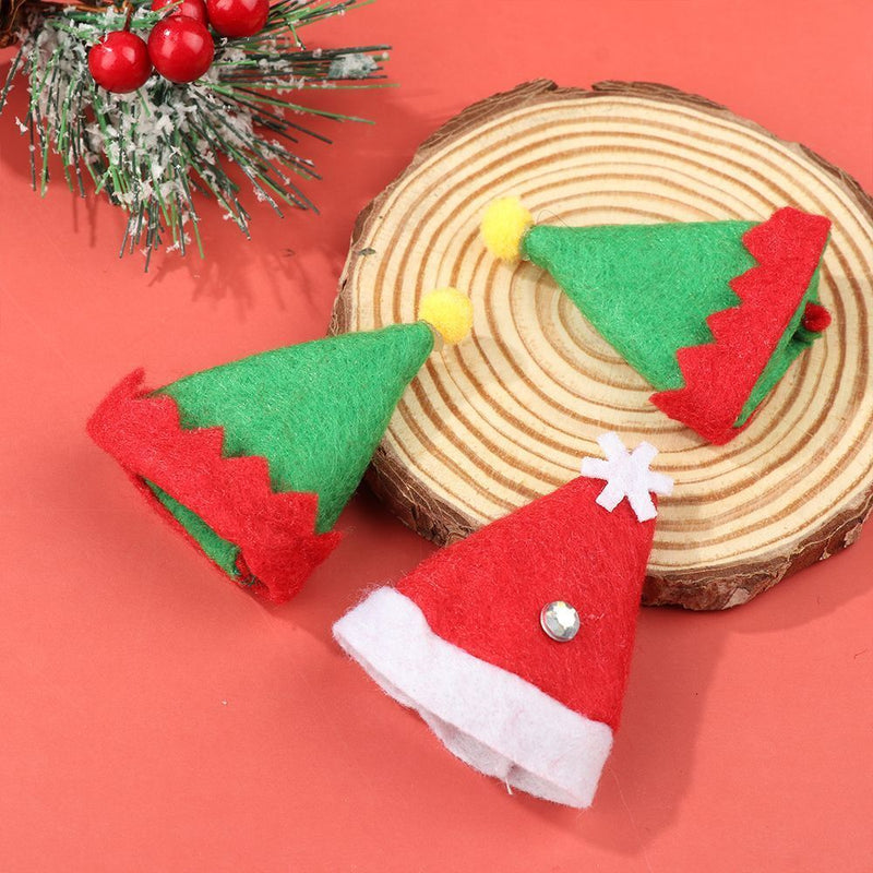 Decoration Xmas Decor Santa Claus Hat Lollipop Top Topper Cover Elf Hat