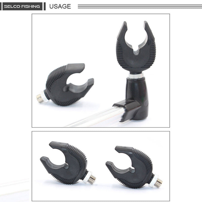 2pcs Fishing Rod Rest Butts Gripper Grips Pole Holder Support Head Black