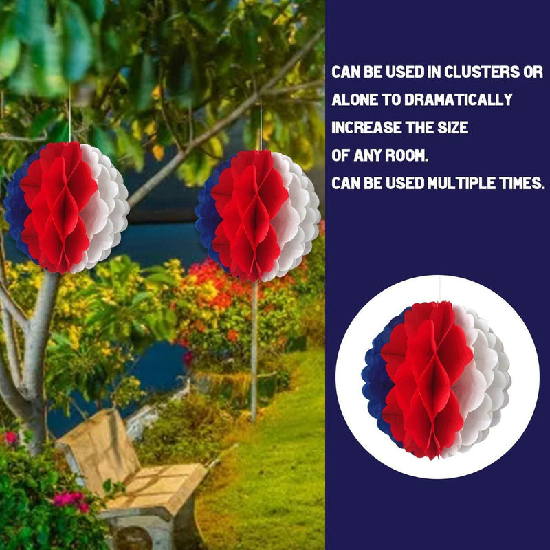Union Jack Honeycomb Balls Queens Jubilee GB Party Events Hanging Decor x1