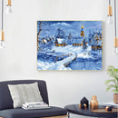 Full Embroidery Winter Snow Printed Canvas DIY 11CT Needlework Sets Home De